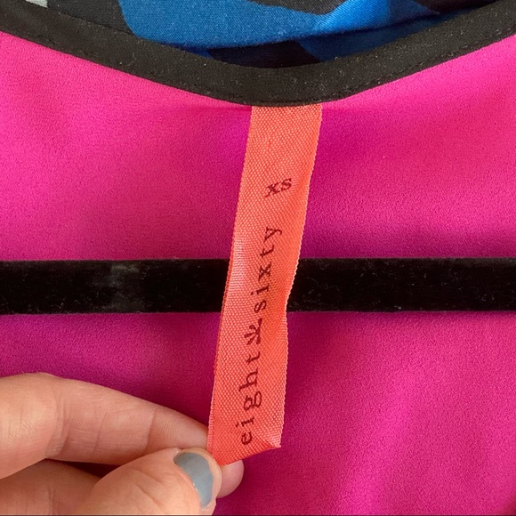 Bright fuchsia dress top w/ zipper - Picture 3 of 5